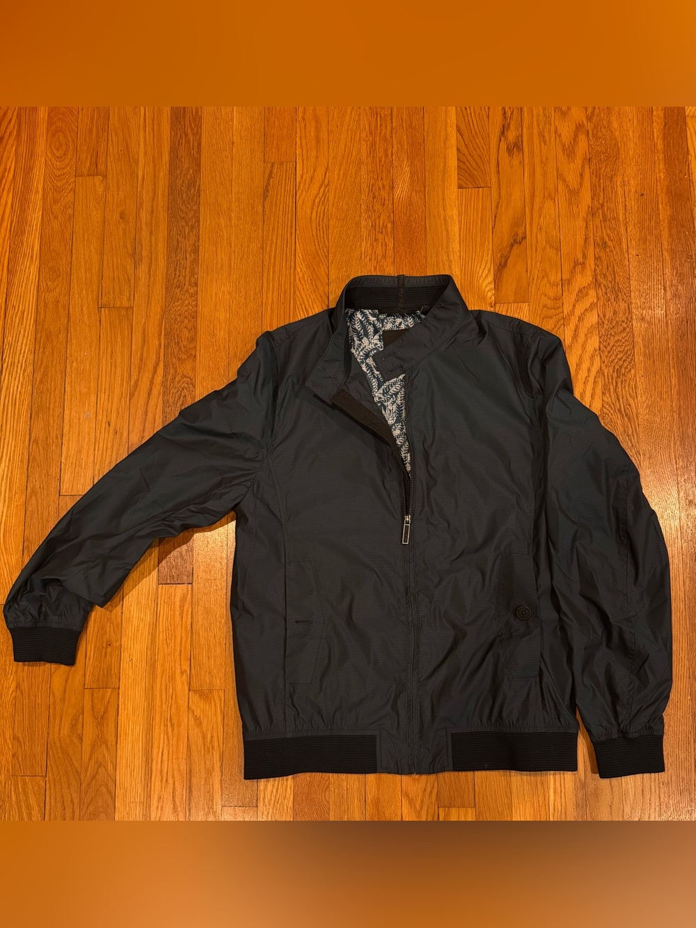 Ted Baker Men's Navy Zip-Front Bomber Jacket